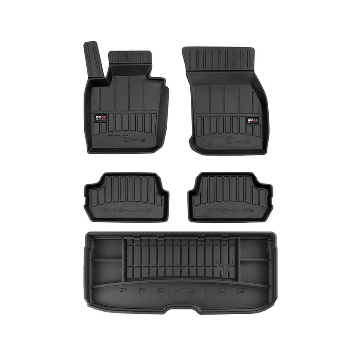 MINI COOPER Floor-Trunk Mats - Omac - KIT 3D PREMIUM - Black - 2014